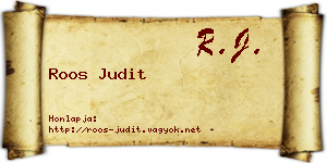 Roos Judit névjegykártya